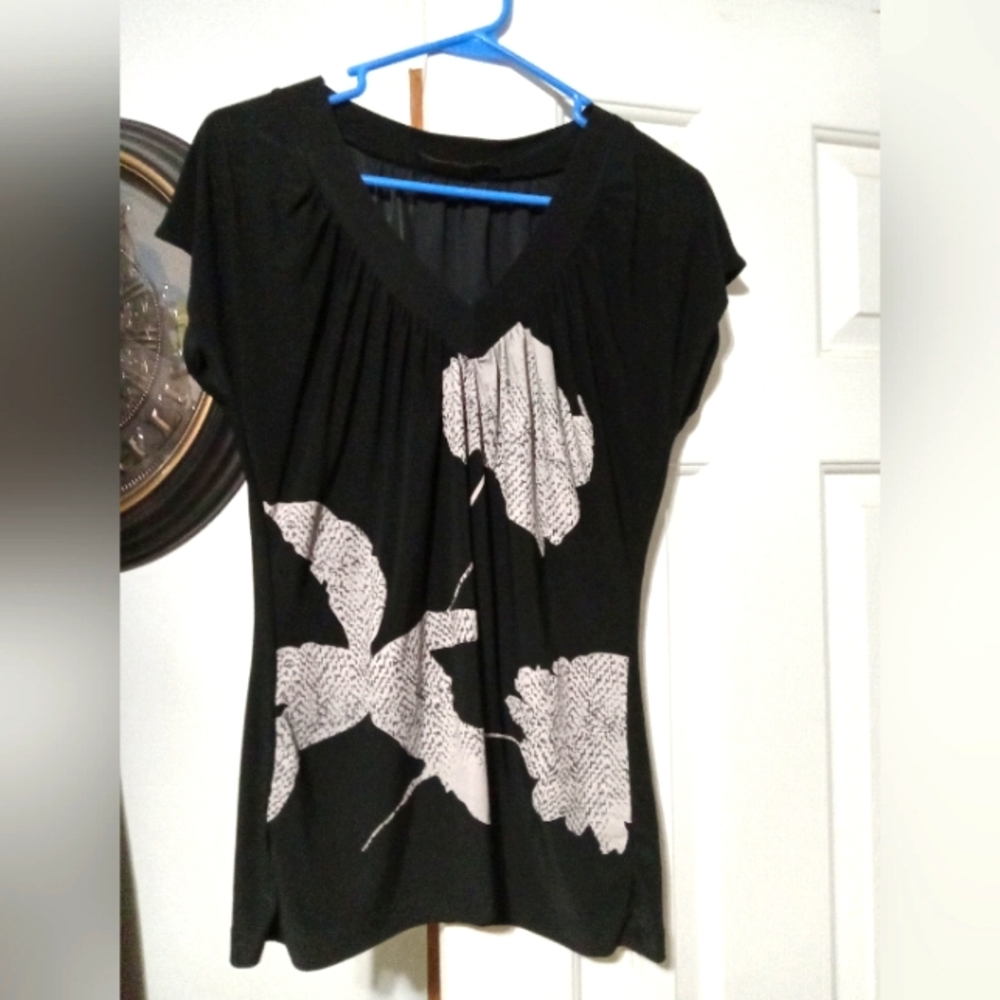 Black short sleeve blouse